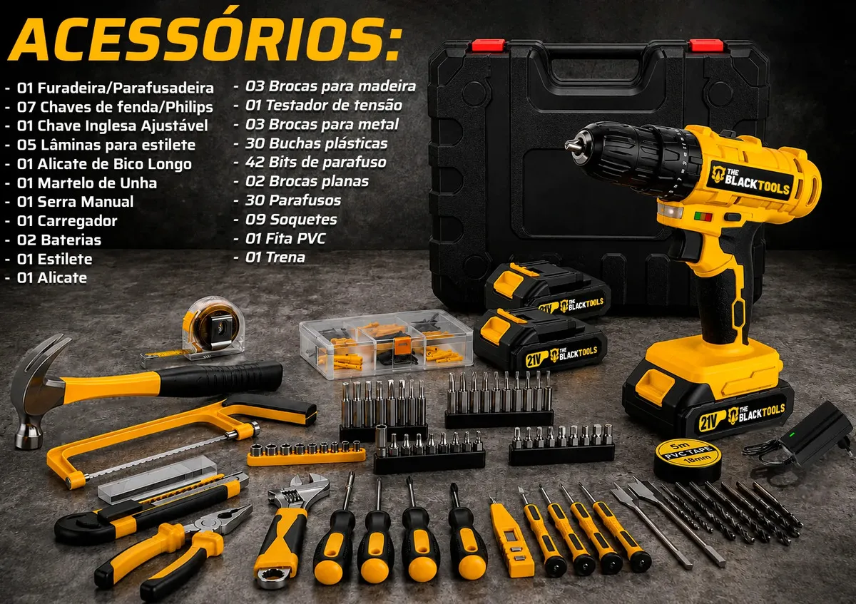 Conteúdo e lista de acessórios do kit TBKIT19